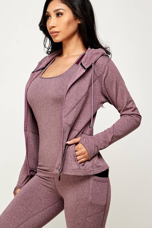Newself Collection - Wholesale Activewear Set - Women's - ACTIVEWEAR THREE PIECE HOODIE SET7