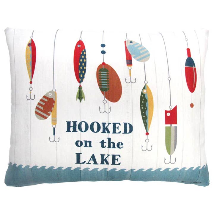 Pillow - Lake (Hooked on the Lake) indoor / outdoor cushion for wholesale by Magnolia Casual