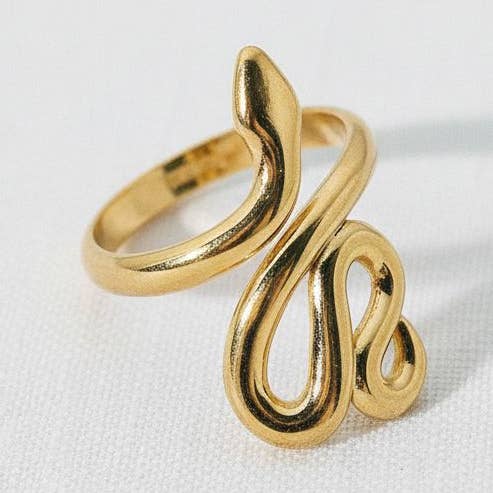 paperln - Vendita all'ingrosso Anello midi/a fascia - Anello regolabile con design a serpente elegante0