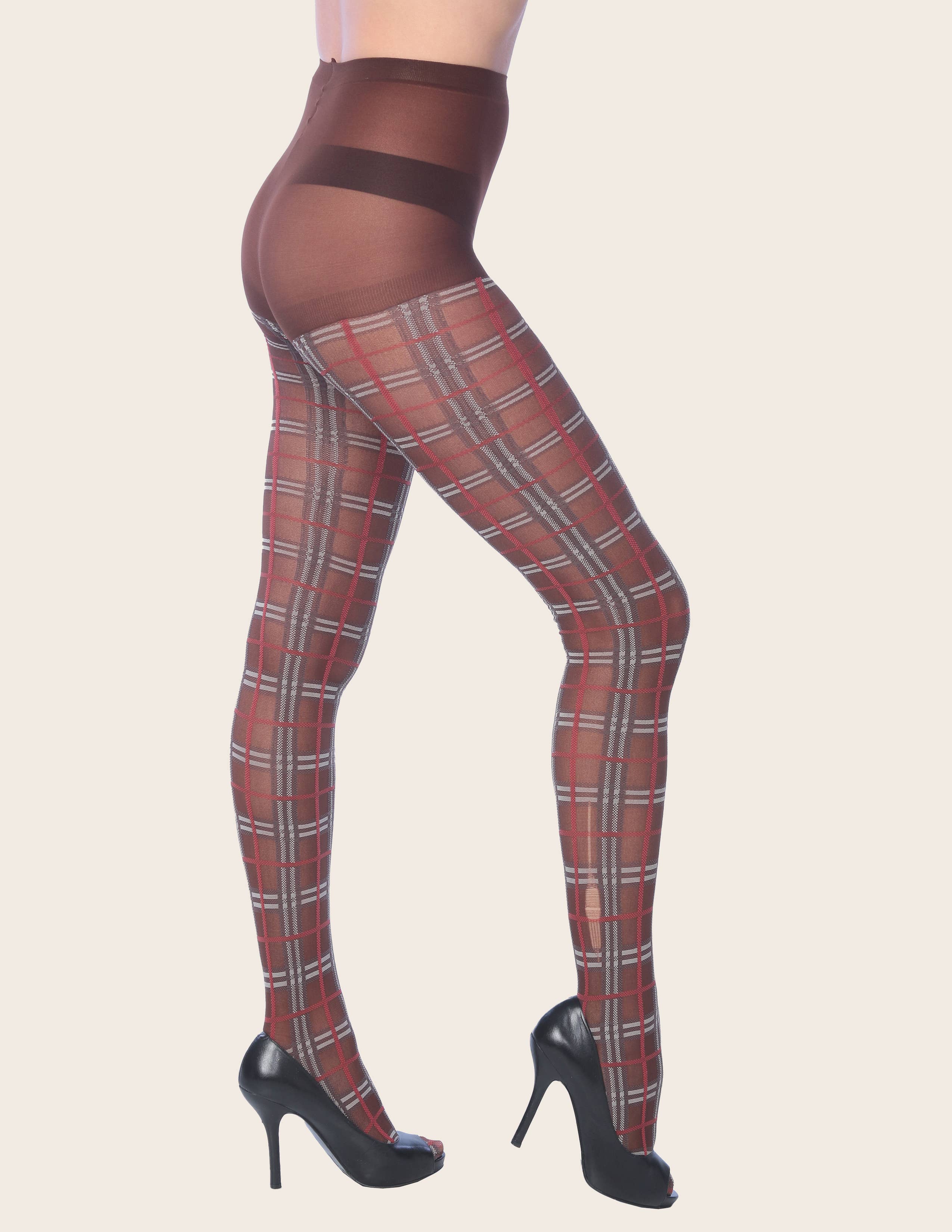 Isadora, Tipi toe, & James Fiallo - Wholesale Tights - Women's - Isadora Women Colored Checkered Sexy Fashion Tights3