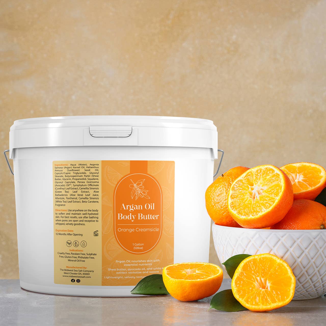 The Midwest Sea Salt Company – Engroshandel Kropsbalsam/smør – Orange Creamsicle Arganolie Nærende Body Butter4