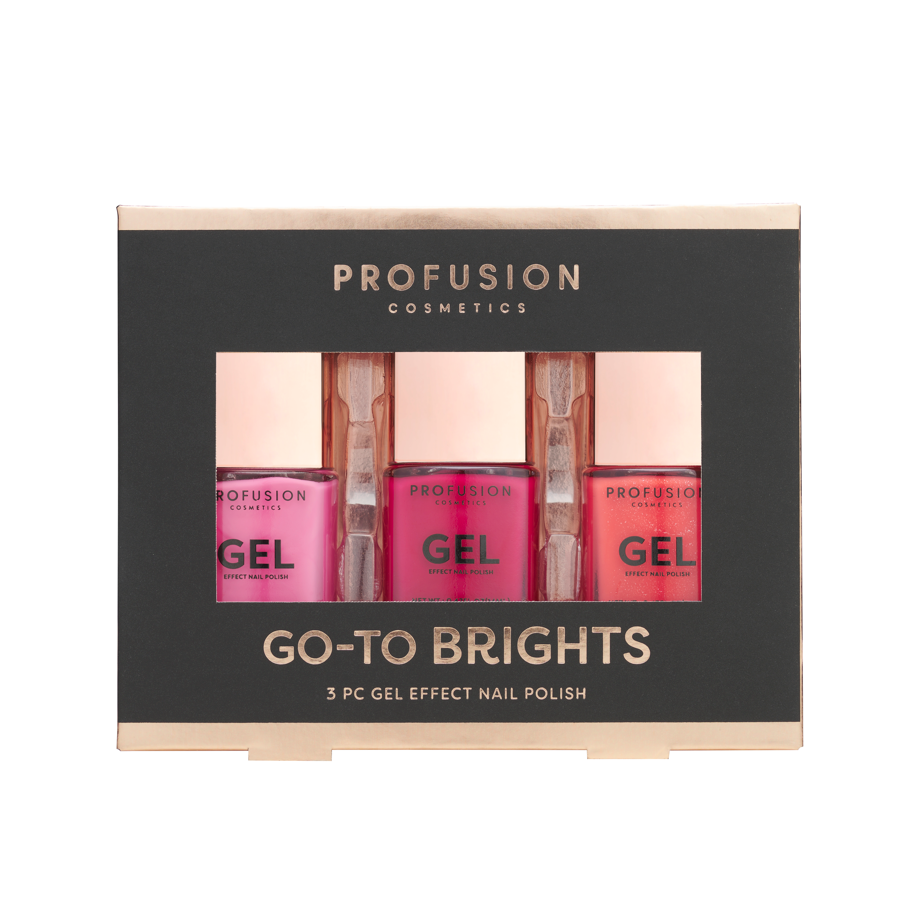 Profusion Cosmetics UK – wholesale Nail polish set – GO-TO BRIGHTS | 3 PC GEL EFFECT NAIL POLISH SET3