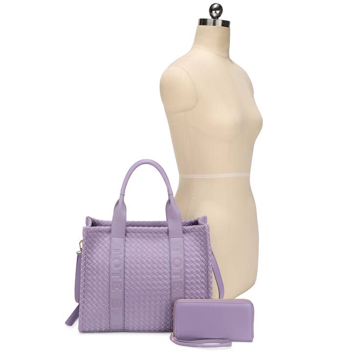 KAYLA+AVA - Wholesale Tote Bag - Women's - FLAMENCO WOVEN TOTE BAG WITH WALLET2