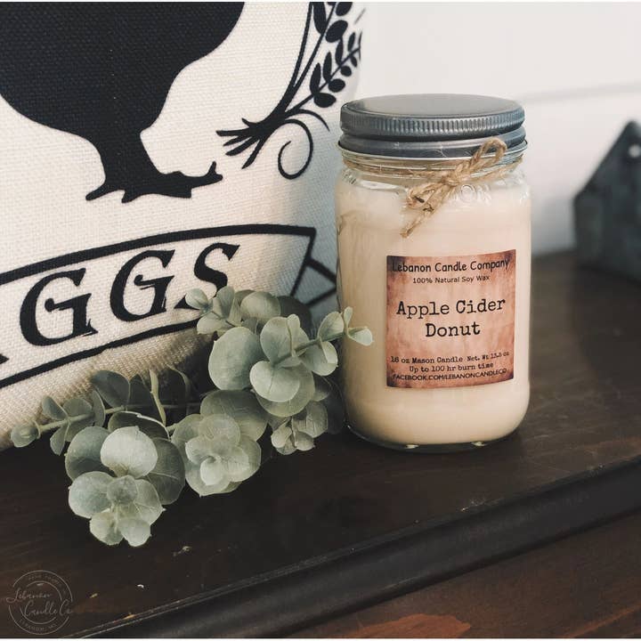 Lebanon Candle Company - Wholesale Jar/Filled Candle - Apple Cider Donut Candle, 16.5oz Mason Jar, 100hr Burn, Scented Soy, Non-Toxic, Highly Scented, Handmade in The USA, Natural Soy Wax, Long Lasting Scent8