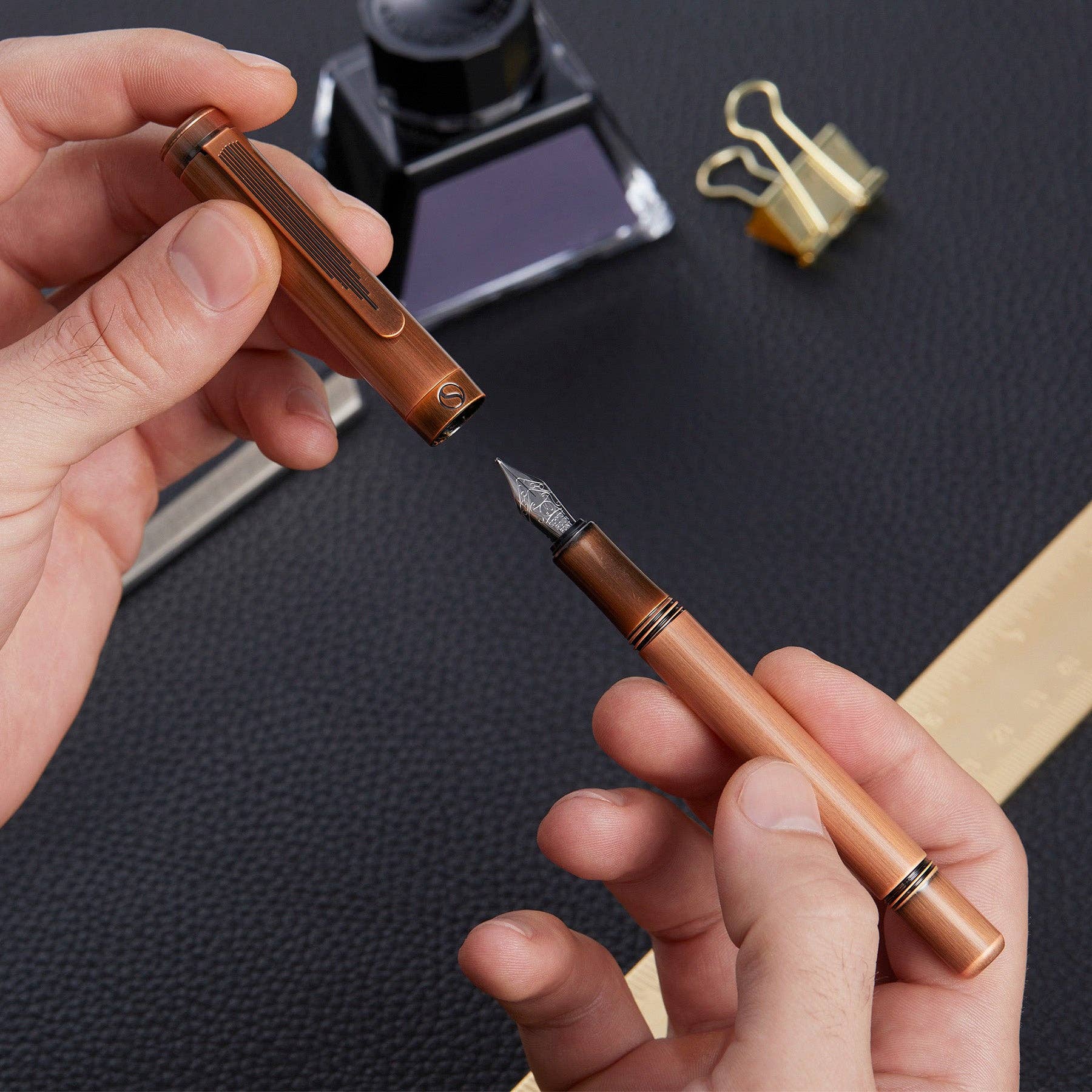 Scriveiner - Wholesale Pen - Scriveiner EDC Copper Fountain Pen - Fine Nib - Custom2