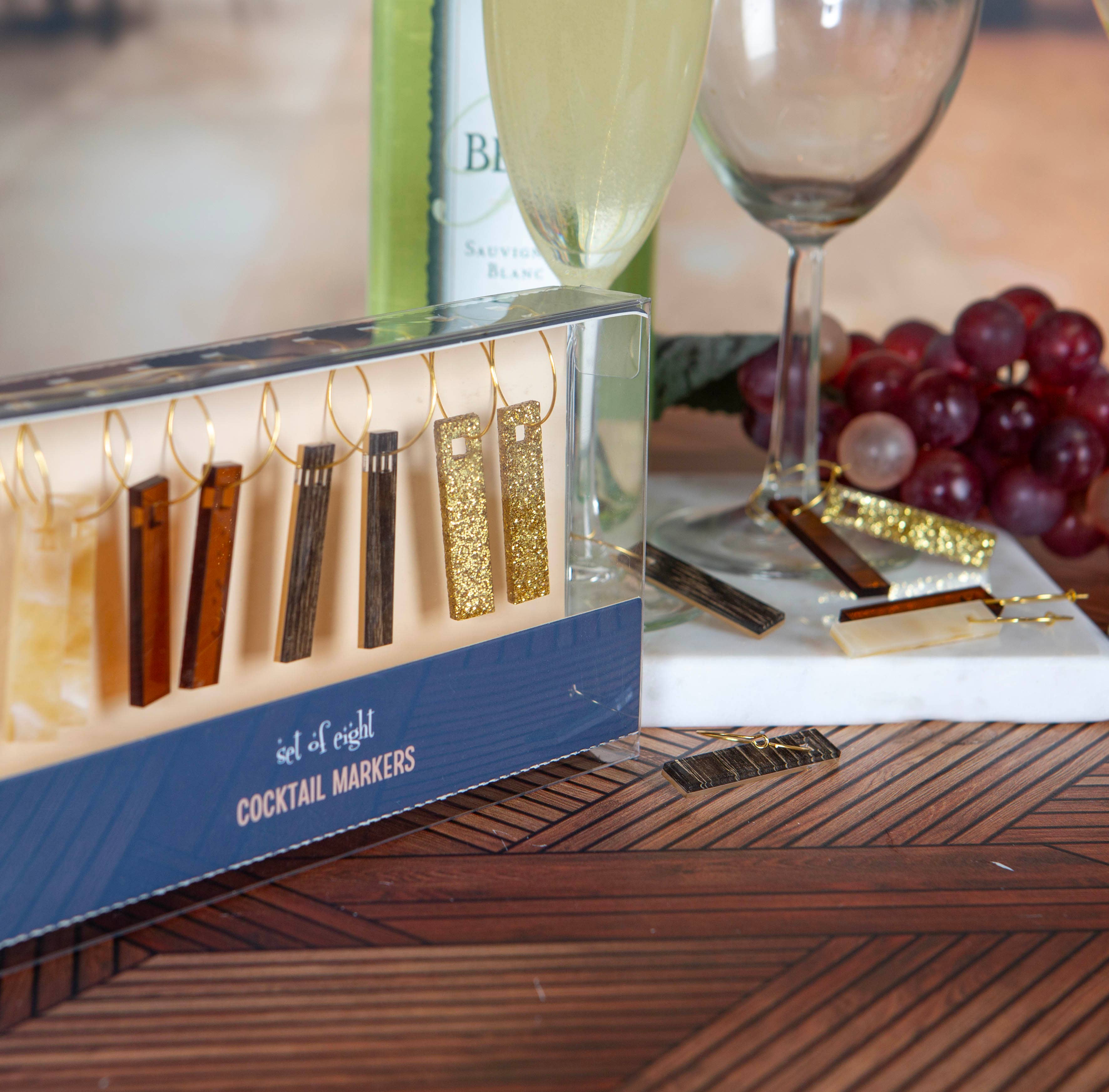 Mod Lounge Paper Company - Wholesale Wine Charm - Shades of Brown Acrylic Wine Charms2