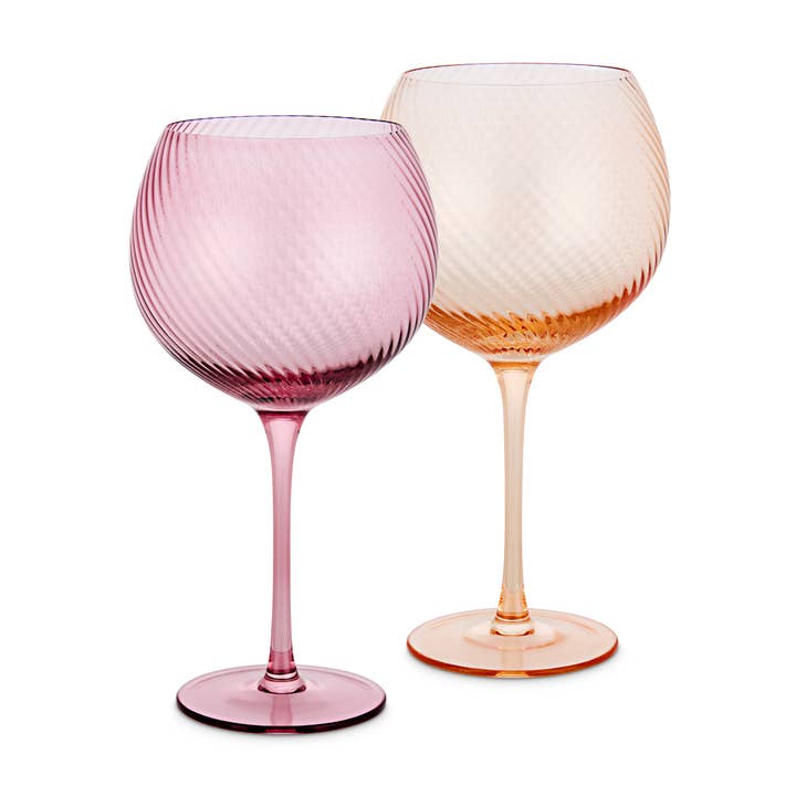 Twist Gin Glasses - Set of 2 Pink/Peach for wholesale by UBERSTAR