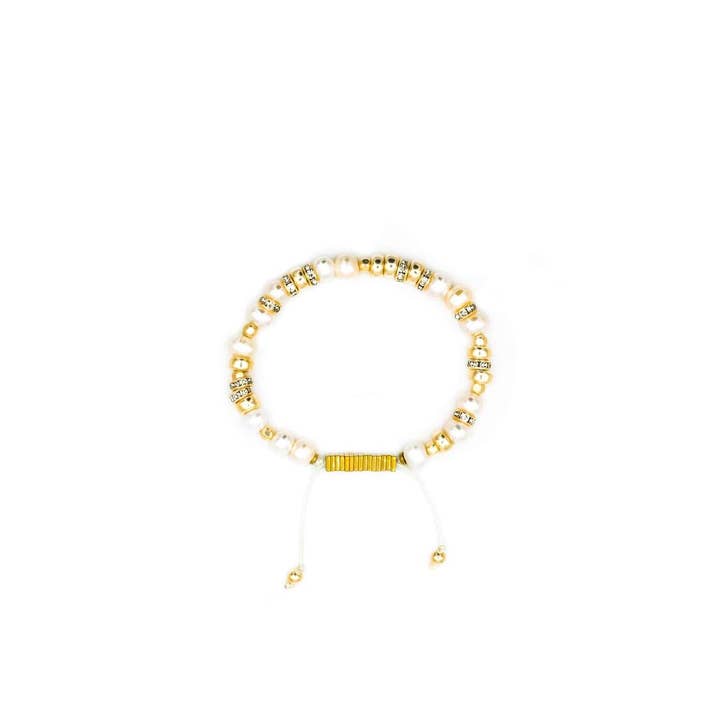 Bracciale con perle e zirconi per la vendita all'ingrosso da parte di Popvibe