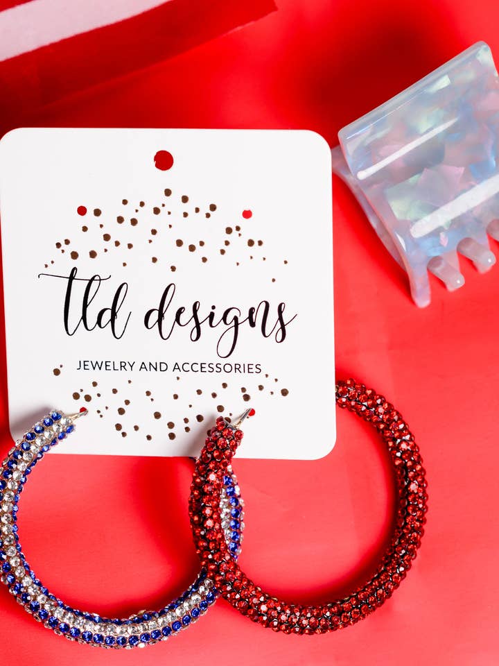 4th of July Glitter Hoops for wholesale by TLD Designs