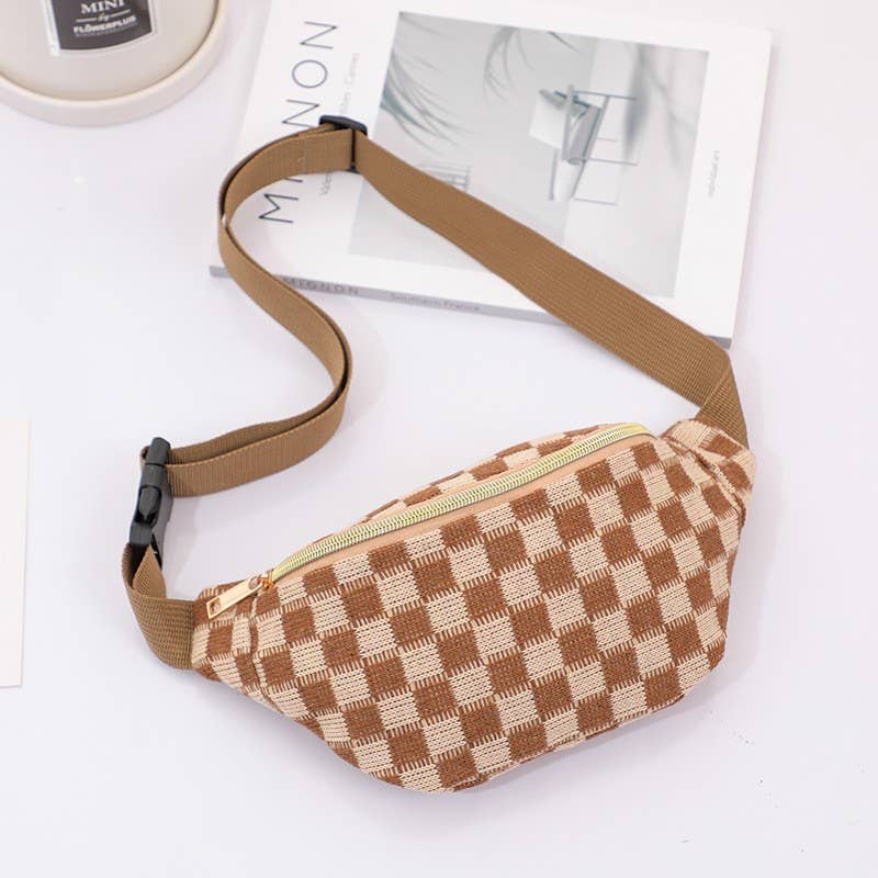 JOSSLYN by wall to wall - Vendita all'ingrosso Borsa a tracolla - Unisex - Marsupio a tracolla checkered regolabile | 40P5458