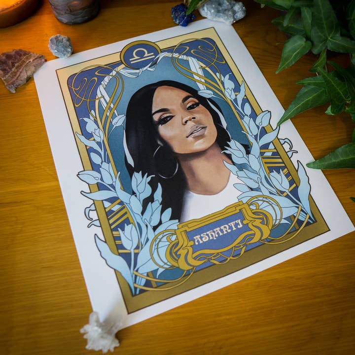 Ashanti - Libra Print for wholesale by Black Zodiac Prints