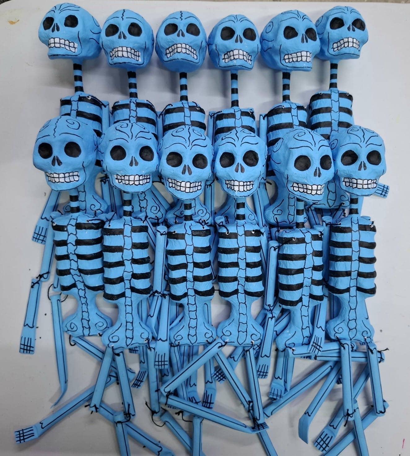 Viva Greetings - Wholesale Decorative Figurine - Paper Mache Calavera Day of the Dead Skeleton Colored1