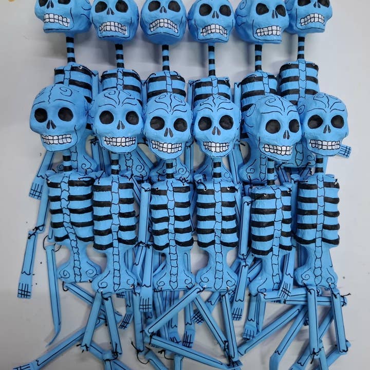 Viva Greetings - Wholesale Decorative Figurine - Paper Mache Calavera Day of the Dead Skeleton Colored1