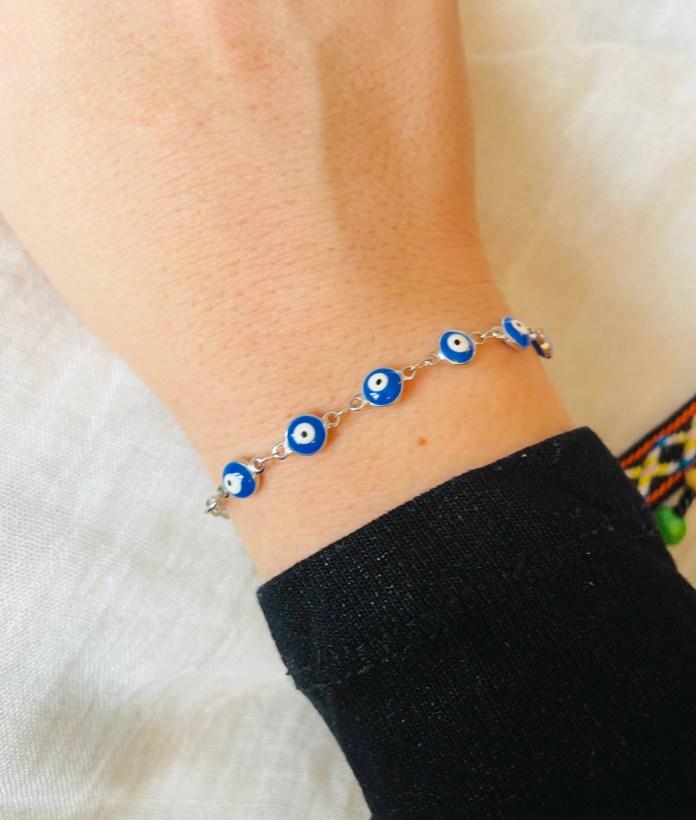 Blueyejewelry - Wholesale Charm/Dangle Bracelet - Evil Eye Bracelet - Tarnish-free Blue Eye Bracelet 6