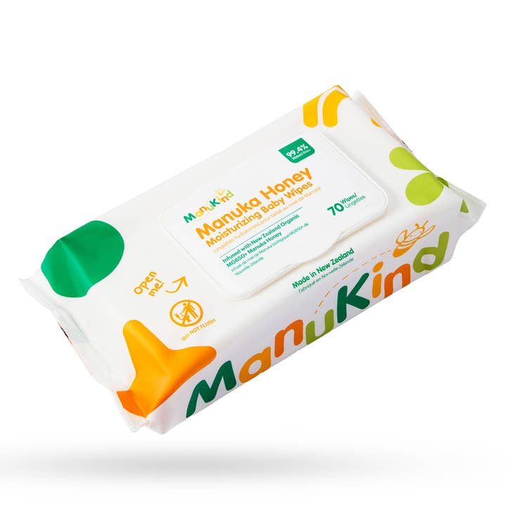 ManuKind Manuka Honey Baby Wipes 70 X 12 Box for wholesale by Manukind
