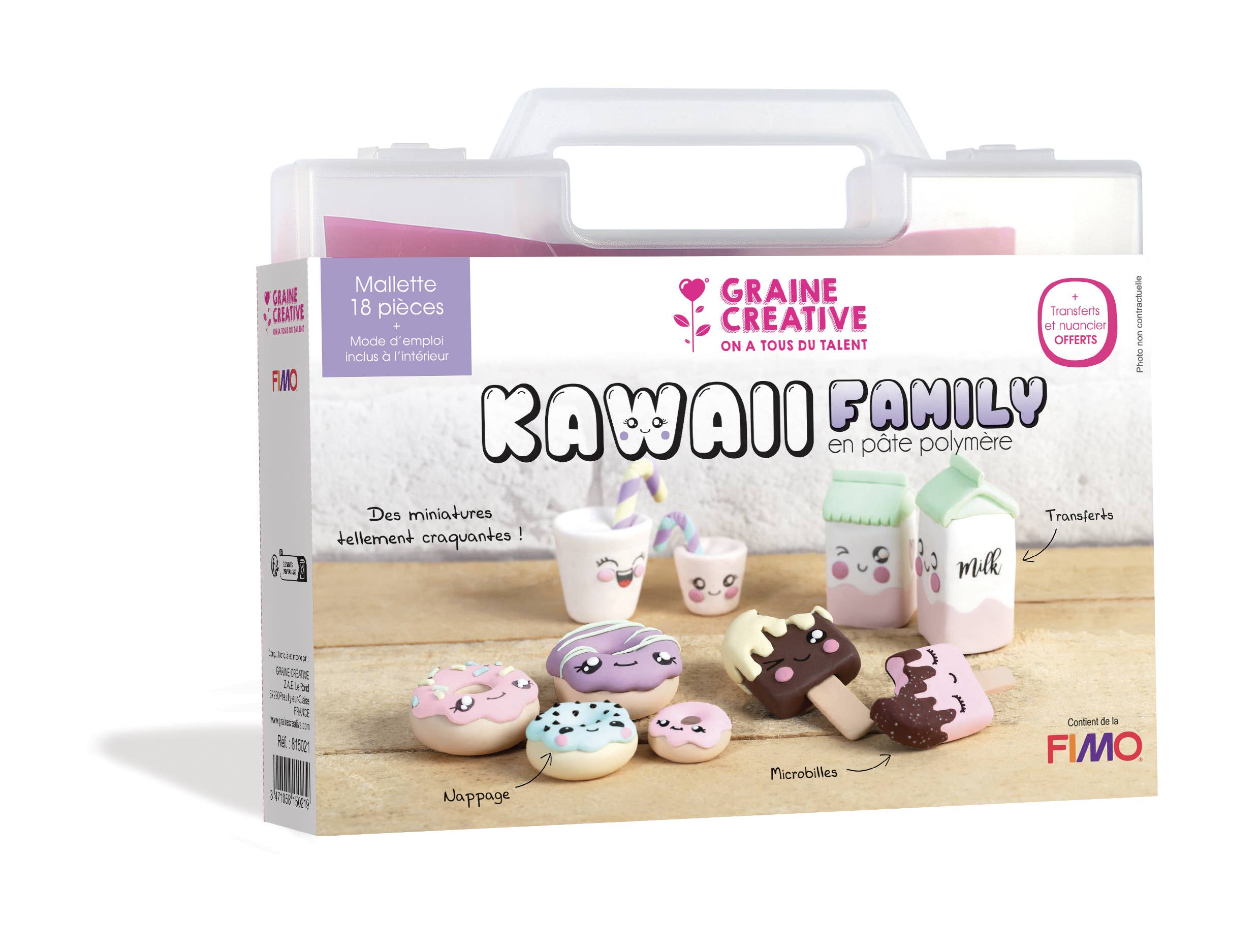 Graine Créative – Engroshandel DIY-hobbysæt – FIMO 'KAWAII FAMILY' Opbevaringskuffert3