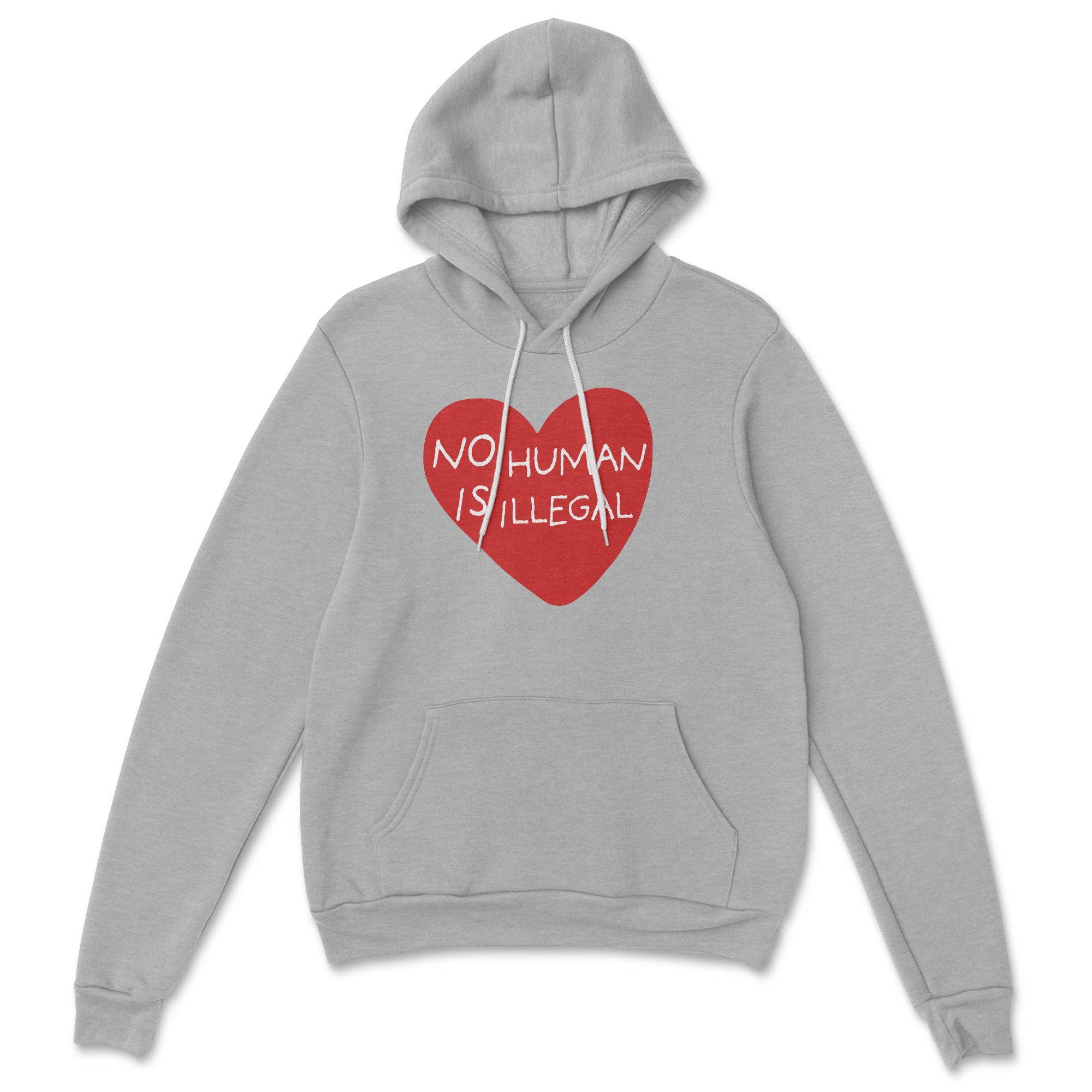 Kind Cotton - Wholesale Hoodie - Unisex - No Human Is Illegal Pullover Fleece0