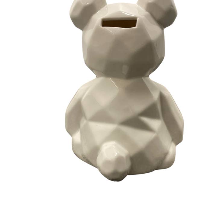 Creative Gifts International Inc. - Wholesale Money/Piggy Bank - Ceramic Teddy Bear Bank - White