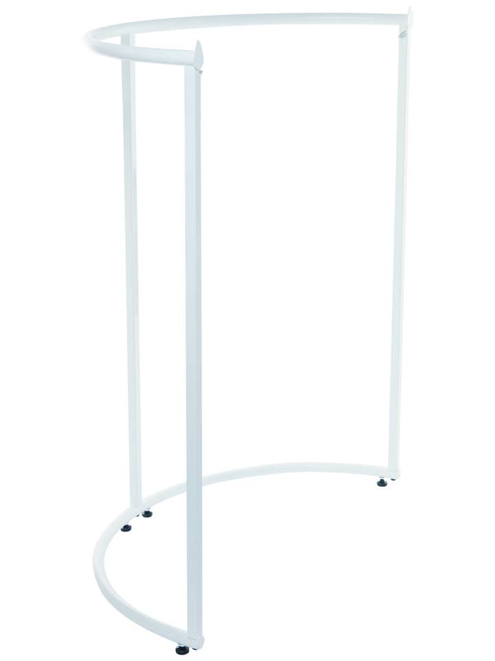 White Half Round Clothing Rack for wholesale by Store Supply Warehouse