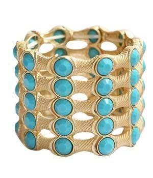Zirconmania Wholesale Fashion Jewelry - Wholesale Bangle Bracelet - Bracelets Five Row Gold Plating 622B02020
