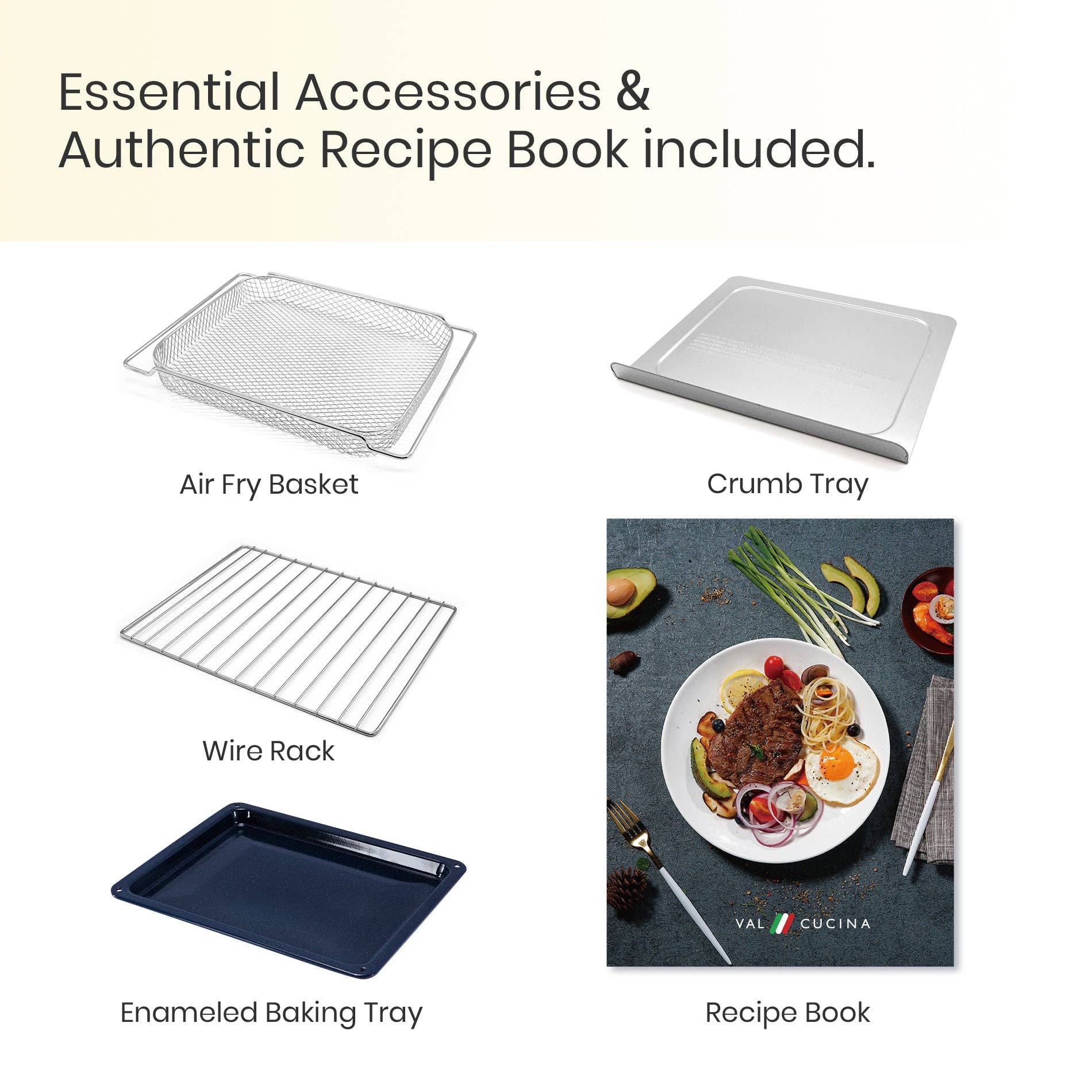 VAL CUCINA - Wholesale Kitchen Appliance - VAL CUCINA Extra Large Air Fryer Toaster Oven - Cream8