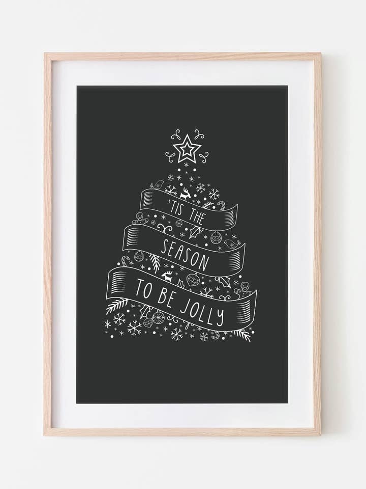 Tis The Season' Christmas Print for wholesale by Slinky Prints