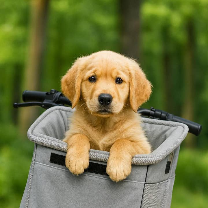 Cestini e borsa per biciclette Pawesome grigi in uno per cani per la vendita all'ingrosso da parte di NHP International