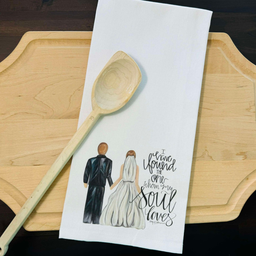 Mississippi Mae Monograms - Wholesale Tea Towel - Wedding Couple Kitchen Towel2