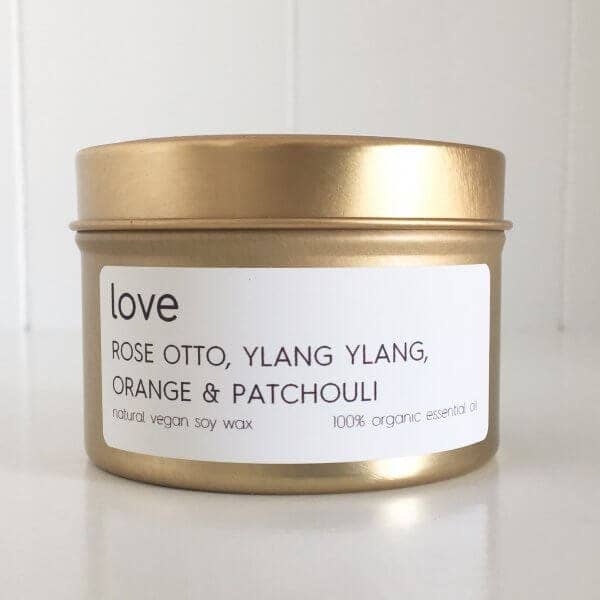 Lemon Canary - Wholesale Travel candles - GOLD TIN SOY WAX CANDLE WITH 100% ORGANIC ESSENTIAL OILS