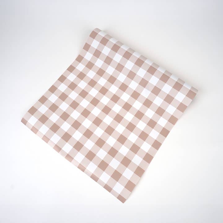 Gatherings by Curated Paperie - Venta al por mayor Manteles/corredores de mesa desechables - Camino de mesa de papel a cuadros vichy marrón