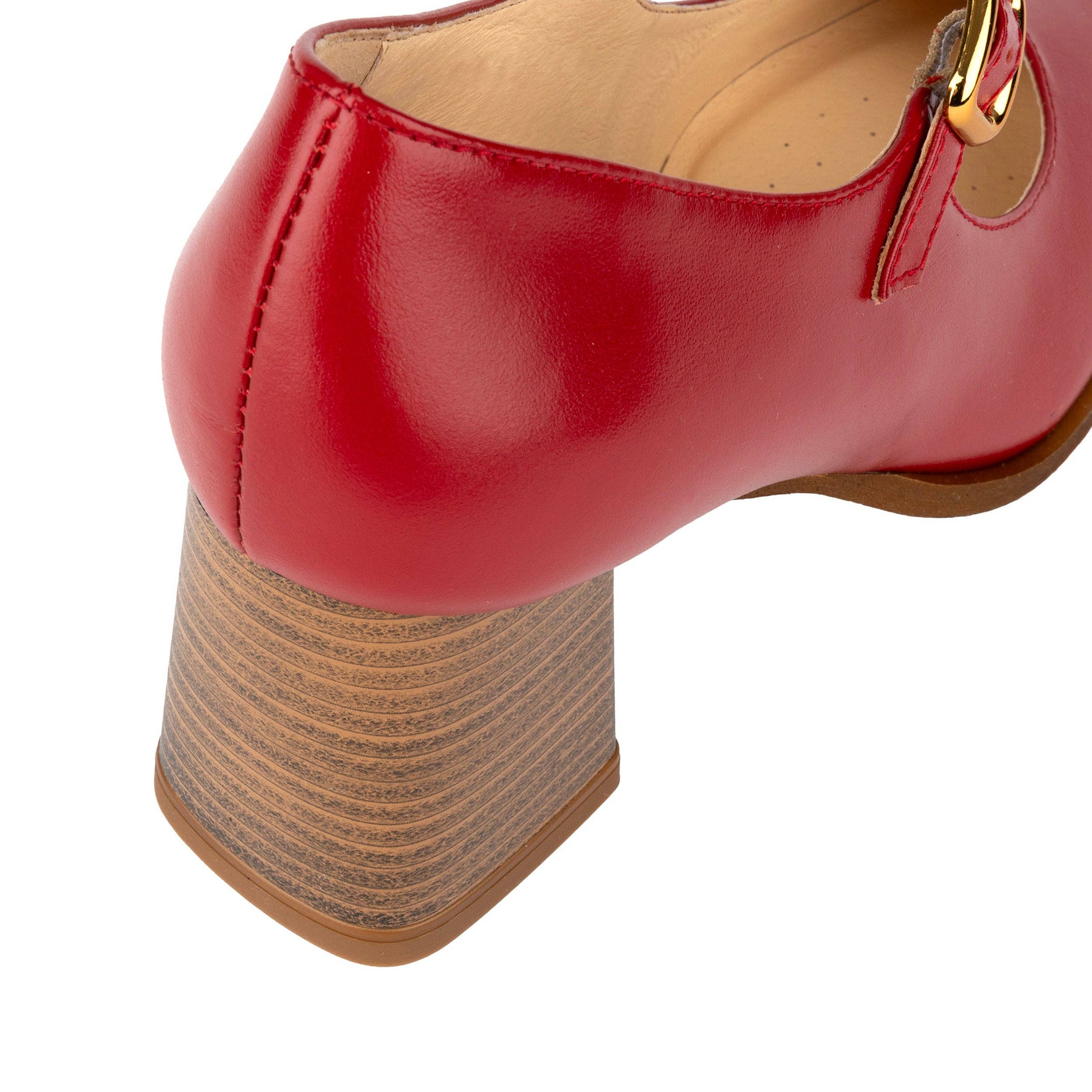 Embassy London – wholesale Low heels – Women′s – Hyde - Red - Women's Leather Mary Jane Pump8