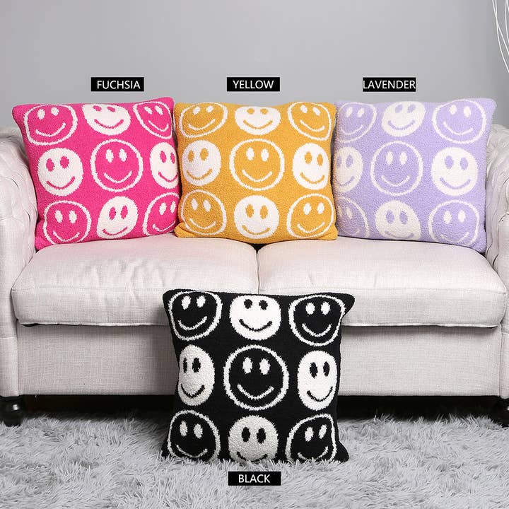 Fashion City - Wholesale Throw Pillow Cover - Luxury Soft Happy Face Cushion Cover