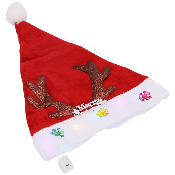 ASSORTED Christmas Led Light-up Velvety Fleece Santa Hat for wholesale on Faire6