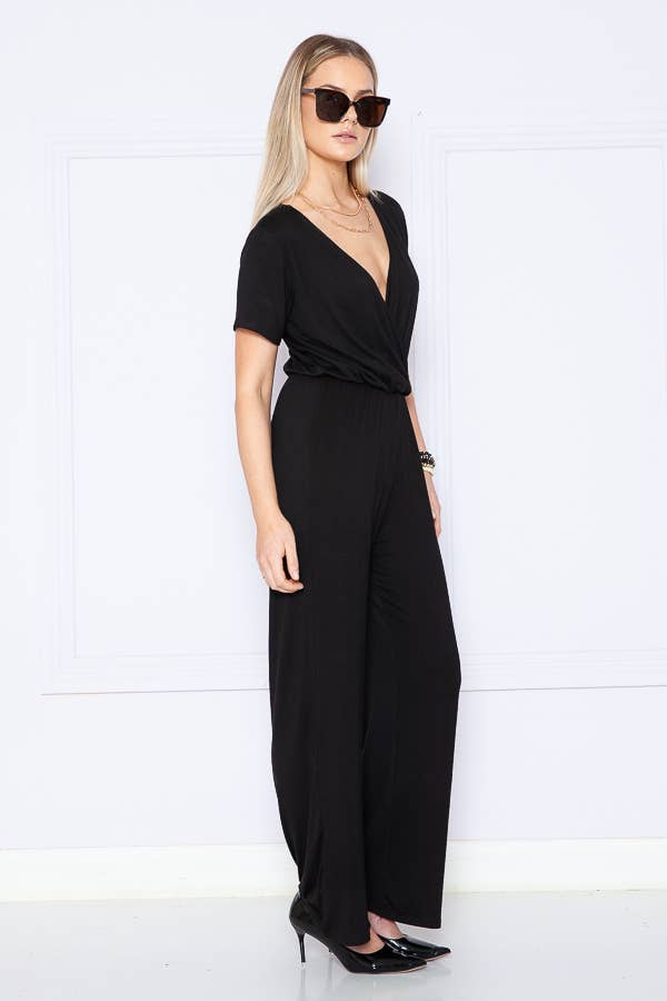 Burgundy Apparel - Wholesale Jumpsuit - Women's - CHEST OVERLAP SHORT SLEEVES JUMPSUIT5