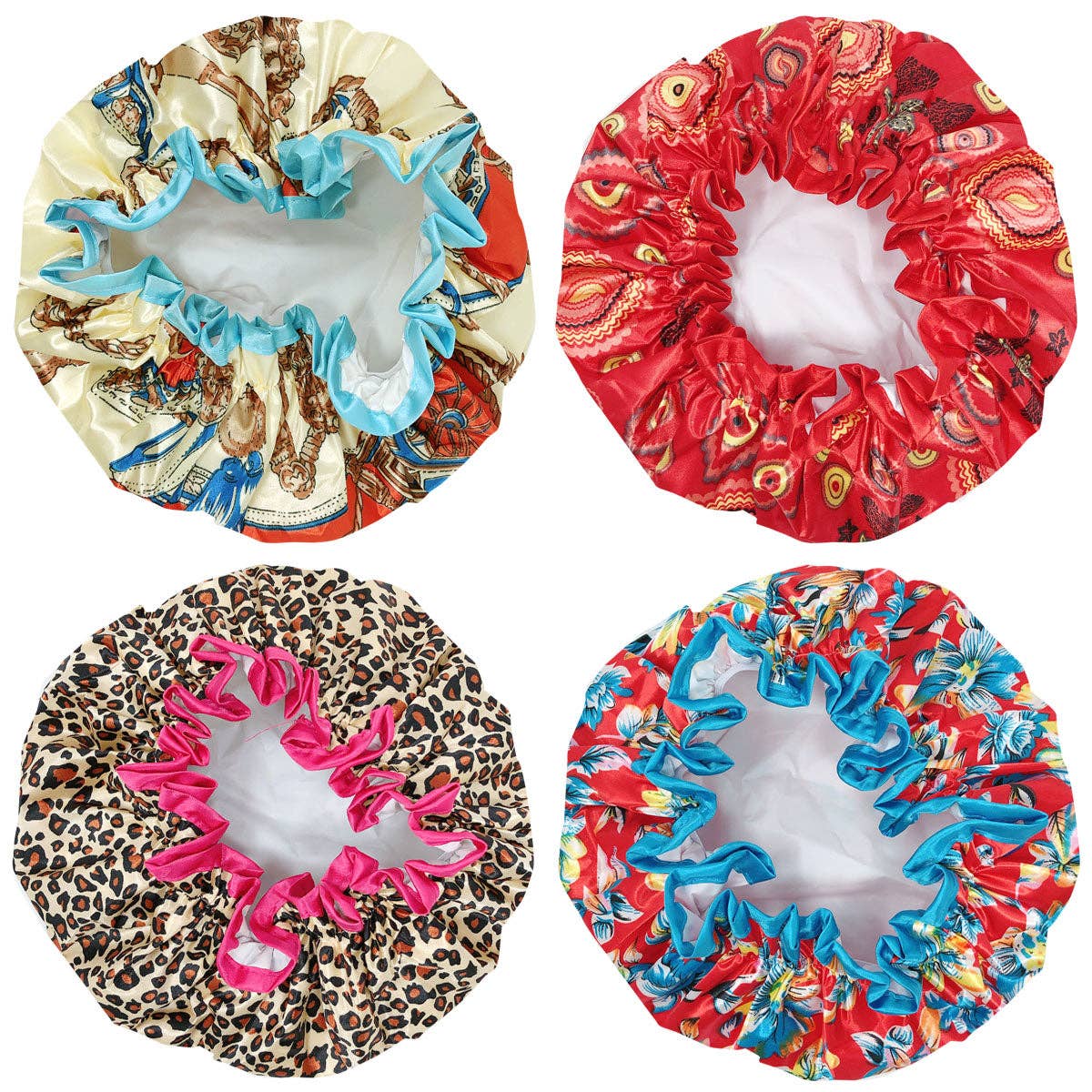 Wrapables.com - Wholesale Showercap - Wrapables  Double Layer Waterproof Shower Caps (Set of 4)1