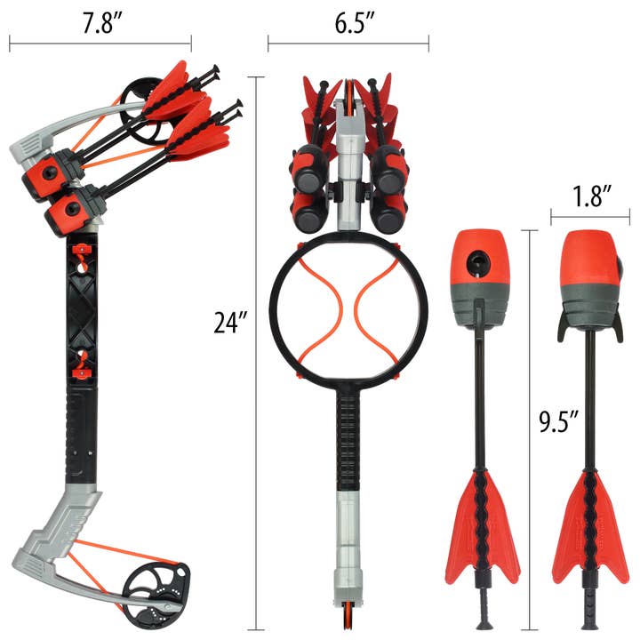 Funwares - Wholesale Sporting Game - Kids & Baby - Ring Strike Bow & Arrow - Kids Outdoor Game - Black/Silver