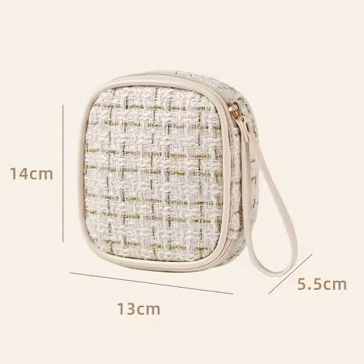 Fashion City - Wholesale Makeup/Cosmetic Bag - Houndstooth Pattern Cosmetic Travel Bag