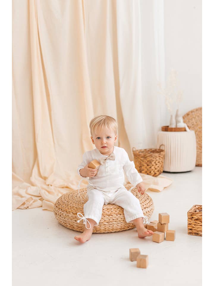 Matrinna - Vendita all'ingrosso Completino - Neonati - Completo Battesimo in Lino per Bambino, Abito da Cerimonia per Neonato, Completo Elegante per Battesimo2