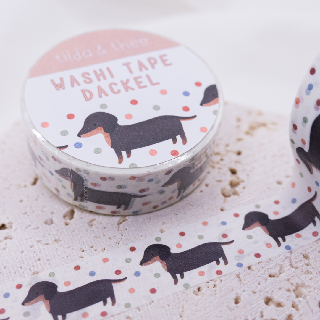 Tilda&Theo - Wholesale Washi Tape - Washi Tape Dachshund - Dog Washi Tape Masking Tape 7