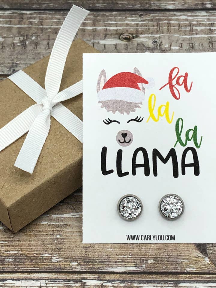 Christmas Llama Earrings for wholesale by Carly Lou
