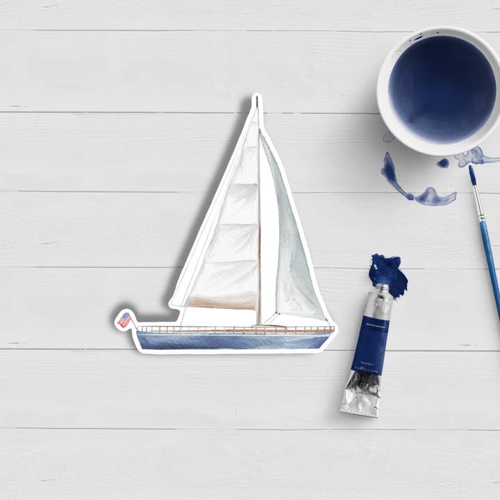 WonderfullyWrittenCo - Vendita all'ingrosso Adesivo - Adesivo acquerello barca a vela2