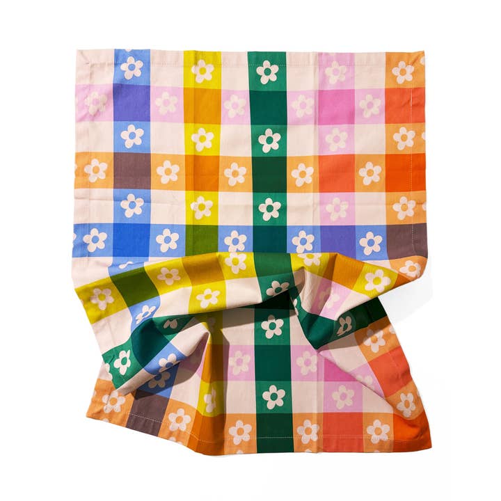 Daisy Plaid Tea Towel for wholesale by KANDS.CO