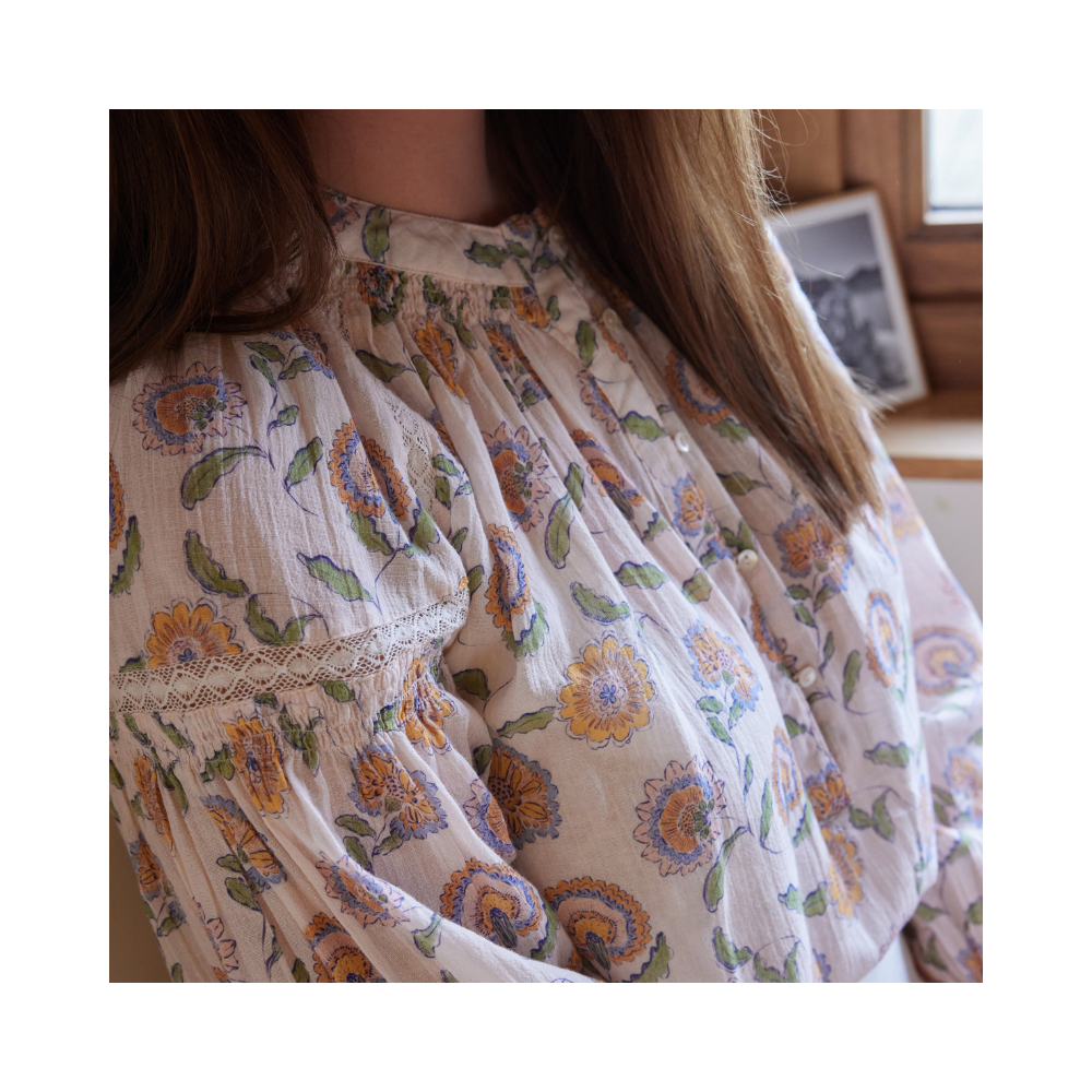 Bonheur du Jour - Wholesale Blouse - Women's - Noura Women's Blouse - Pink Flowers5