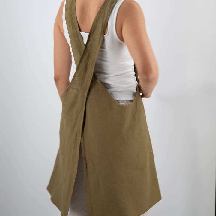 Sunday Morning - Wholesale Apron - Nishi Cross-Back Japanese Style Linen Apron6