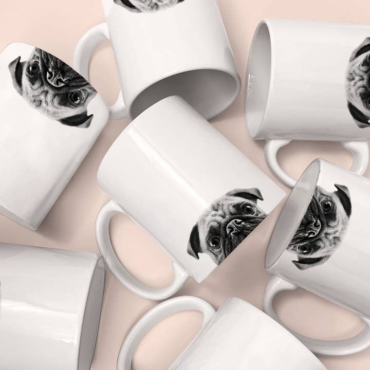 Perkie Prints - Wholesale Coffee Mug - Peeking Pug 1 Mug1