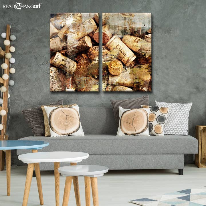 Never Enough Corks' Oversized Canvas Wall Art (2-Piece) for wholesale by Ready2hangart, Inc.