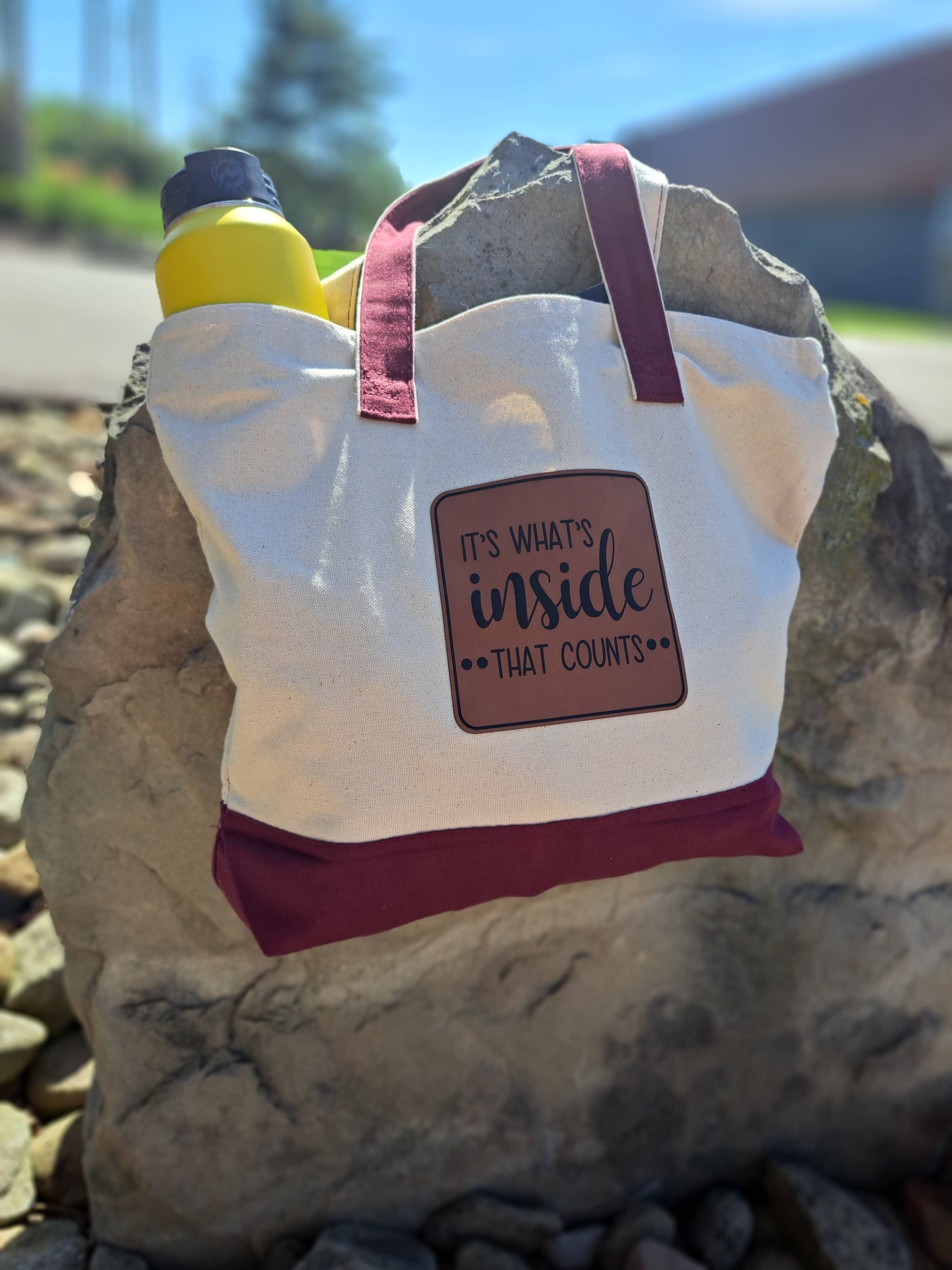 3C Etching - Wholesale Tote Bag - Women's - Custom Logo Market Tote w Vegan Leather Patch3