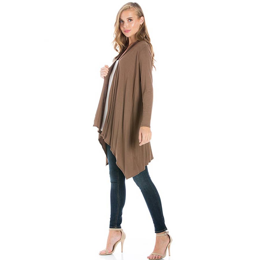 Azules Clothing – Großhandel Strickjacke – Damen – AJK-3006RS Langärmeliger Cardigan mit offenem Vorderteil und Wasserfallausschnitt36