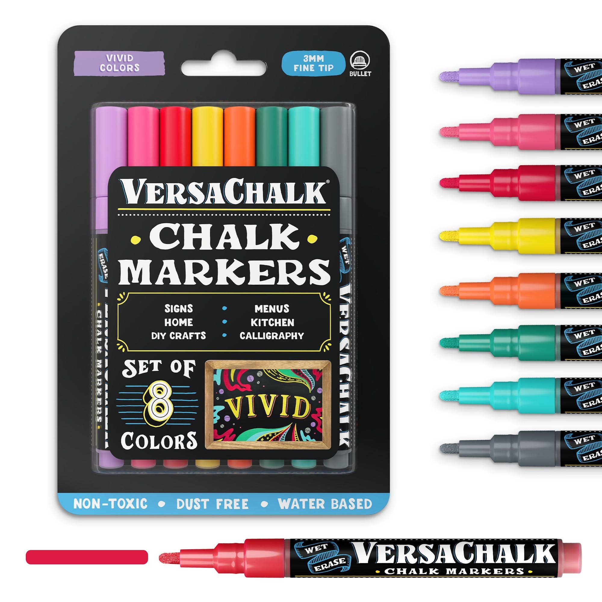 VersaChalk – Caneta hidrográfica por atacado – Marcadores de Giz Líquido Vivos VersaChalk0