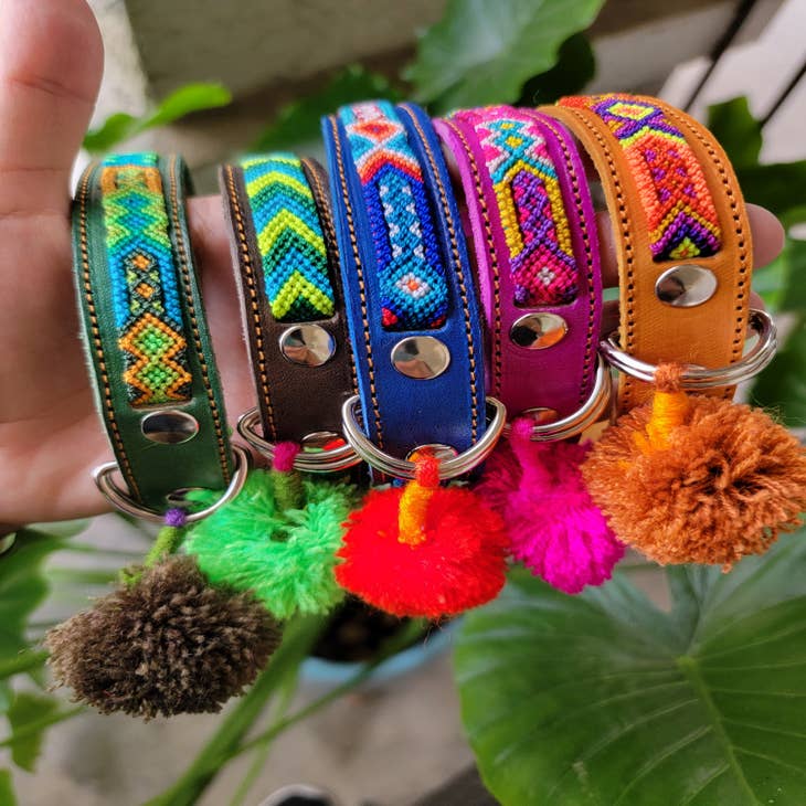 Wholesale MEDIUM Mexican Pet Collar - Leather Dog Collar, Boho for your  store - Faire